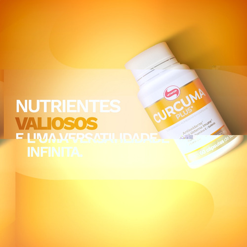 Suplemento Cúrcuma + B12 + E + Selênio C/60 Caps - Vitafor