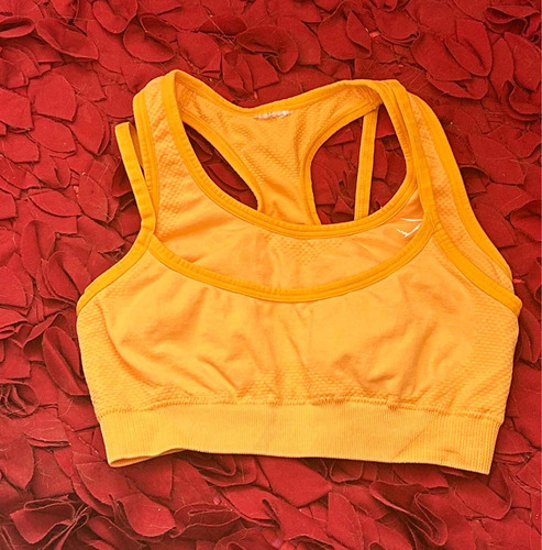 Gymshark Top Bralette Bra Deportivo Amarillo Doble Talla S