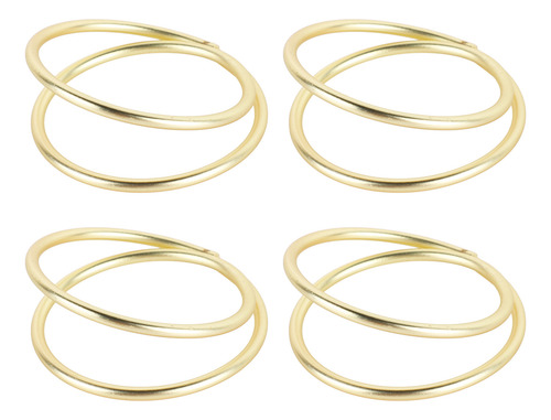 Anillos Para Servilletas, 12 Unidades, En Espiral, De Oro Ma