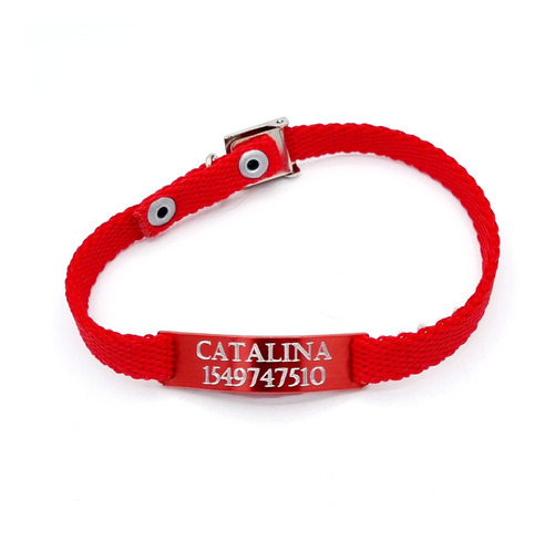 Chapita Gato Pasador Rojo+ Collar 1 Cm Reforzado Rojo