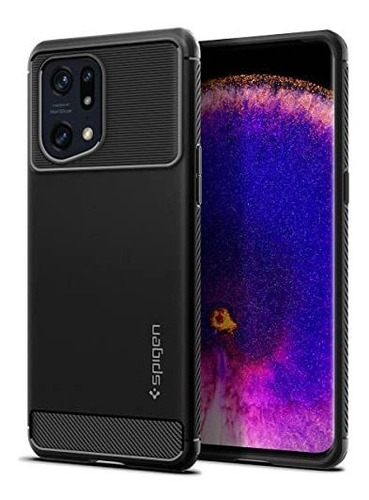 Funda Spigen Rugged Armor Para Oppo Find X5 Pro - Negra Mate