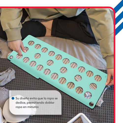 Tabla Doblador Plegable Manual Para Ordenar Camisetas DILER Tablero De Plástico Organizador De Ropa Infantil Para Lavandería Compacta Color Menta