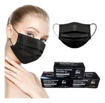 Comprar 100 Cubrebocas Ttp Negro Tricapa Adulto Certificado Premium