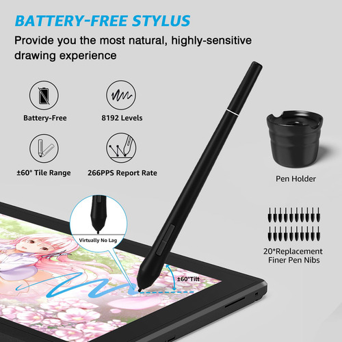 Tableta De Dibujo Xoppox D161 Con Gráficos De 15,6 Pulgadas