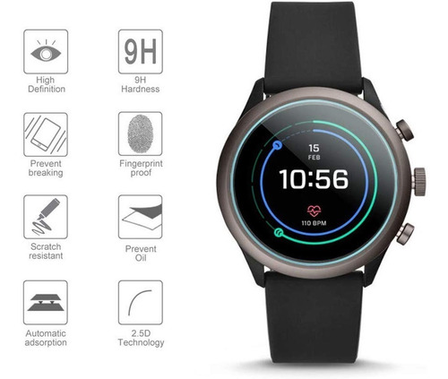 Mica De Cristal Templado 9h Premium Para Fossil Sport