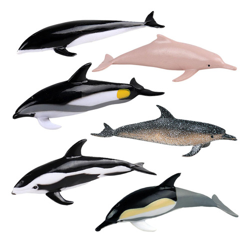 6 Piezas Mini Figuras De Delfines Modelo Colección De
