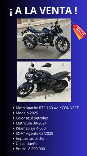 Rtr Apache 160 4v Azul Petróleo