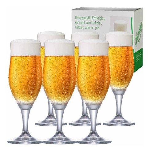 Imagem 1 de 4 de Jogo Taças Cerveja Cristal Sparkling P 265ml Conjunto 6 Pcs