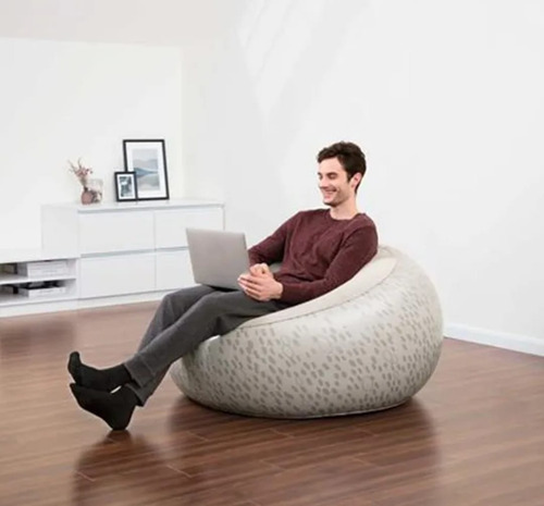 Sillon Puf Inflable Individual Elegante Compacto Gamer Viaje