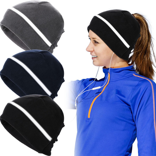 3 Piezas Gorro Cola Caballo Correr Lana Reflectante Gorro