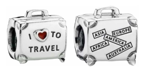 Charm Pandora Original En Plata- Maleta I Love To Travel