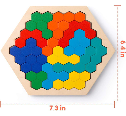 Rompecabezas Hexagonal De Madera, Juguetes Educativos,regalo