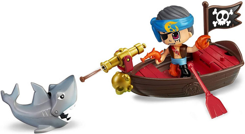 Pinypon Action Bote Pirata Incluye Figura, Tiburón Y Cañon
