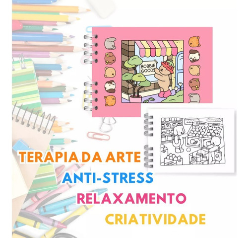 Livro De Colorir Bobbie Goods Capa Dura Com Desenhos Variados Infantil E Adulto