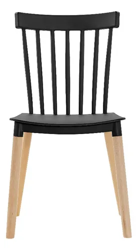 Silla de Comedor Windsor Color Negro X4 Unidades Garden Life