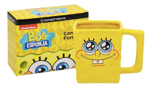 Caneca Formato 3d 450ml Bob Esponja Calça Quadrada Original