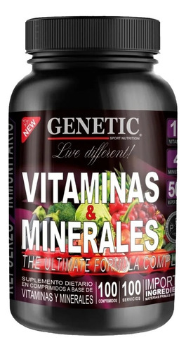 Vitaminas & Minerales Polivitaminico Deportivo - Genetic Sabor Pastillas