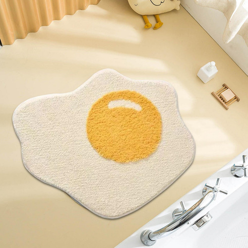 Alfombra De Baño De Huevo Escalfado, Alfombrilla De Felpa
