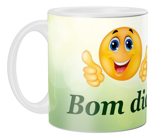 Caneca Personalizada Bom Dia - Cerâmica 325ml - Motivacional