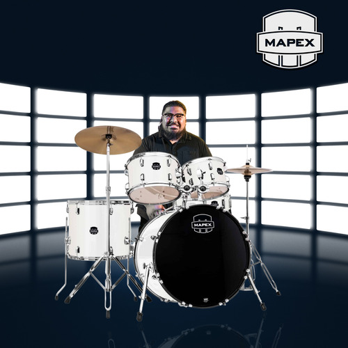Bateria Mapex Comet White Thin Banco Prodigy Bb20x16 Brinde
