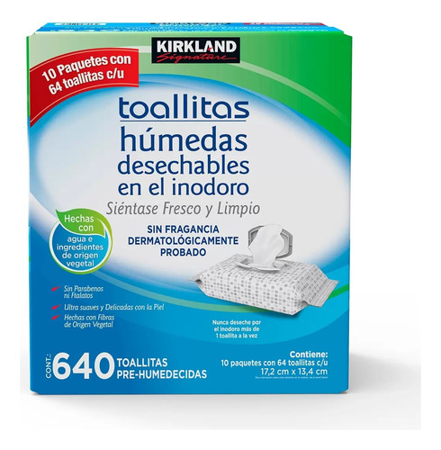Toallitas Humedas Desechables En El Inodoro Kirkland 640pz