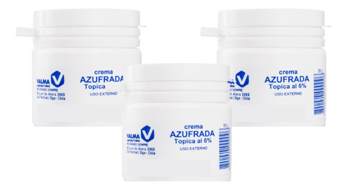 Crema Azufrada 6% Pack X 3 Unidades, Rosácea, Acné