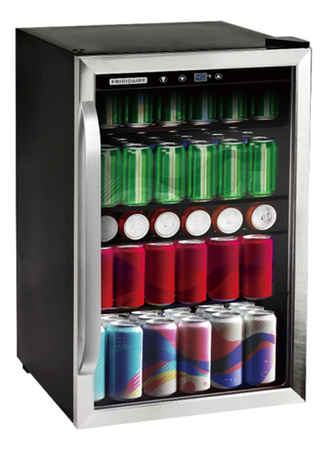 Frigobar De Acero Inoxidable Frigidaire De 126 Latas 4.4pies Plateado/negro