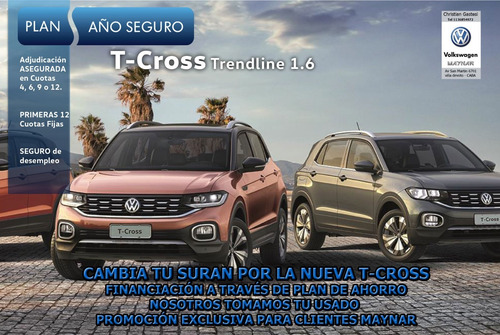 Plan Adjudicado Volkswagen T-cross 1.6l Trendline 110 Cv Aa