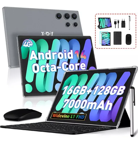 comprar Tablet 10.1 Inch Xgody K10 16 Gb Ram 128 Gb Android 14 1tb Tf Expansión Octa Core 1.6ghz 7000mah Con Funda Teclado Lápiz Óptico Mous