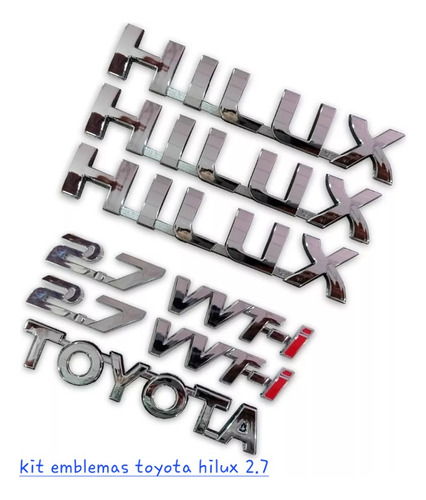 Kit Emblemas Toyota Hilux 2.7 Vvt-i 6piezas