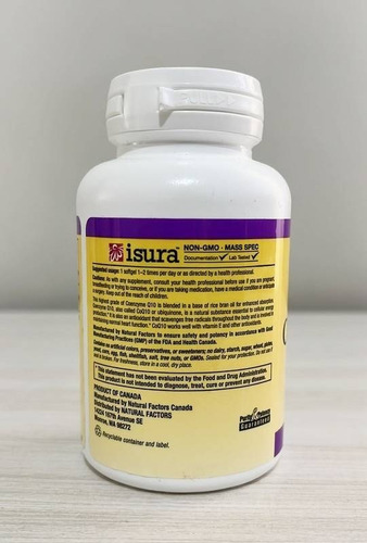 Coenzima Q10 CoQ10 50 mg 60 cápsulas blandas - Factores naturales