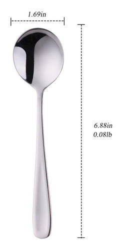 Juego De 4 Cucharas De Sopa De Acero Inoxidable 18/10 Platea
