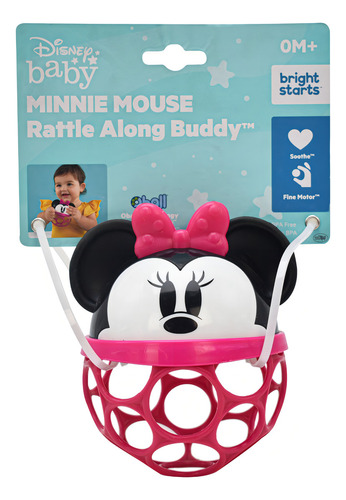 Disney Baby Sonajero Minnie Mouse Rattle Along Bright Starts Color Rosa Diseño hoyos