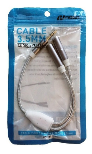 Cable Noga Splitter Audio Mini Plug 3,5 2 Auricular Parlante