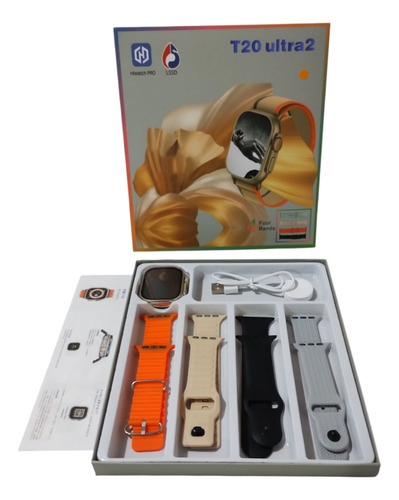 Smartwatch Reloj T20 Ultra2 4 Mallas Regalo Día Del Padre Plateado Varios Varios Plateado