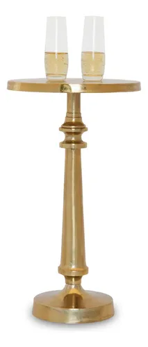 Mesa Lateral De Oro Redonda Pequeña De Objet Dart, Accent,