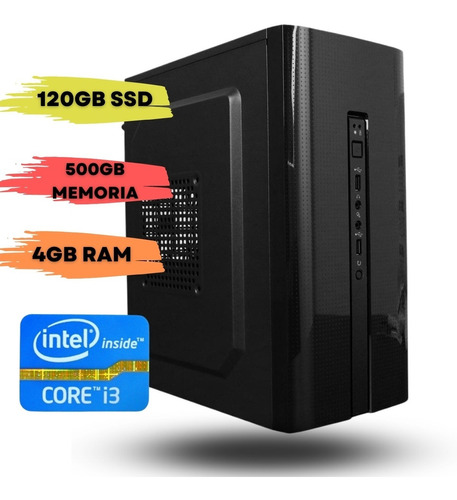 Computador Pc Completo Novo Cpu Intel I3 4gb Ram Ssd 120gb 