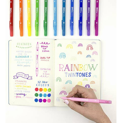 Tombow 61526 Juego De Marcadores De Doble Tono, Arcoíris,