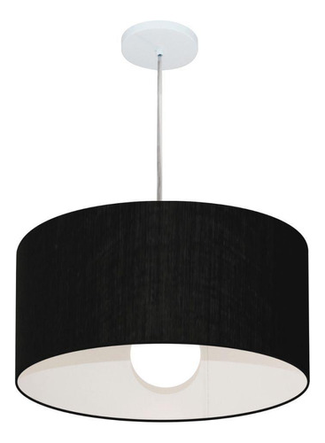 Lustre Pendente Cilíndrico Md-4203 45x21cm Preto Bivolt