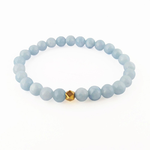 Imagen 1 de 2 de Pulsera Aguamarina Elástica Por Tallas