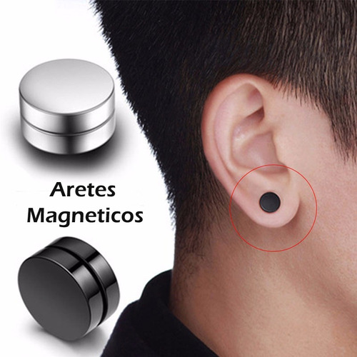 El Par Aretes Magnéticos Iman 10mm Acero Inoxidable Unisex