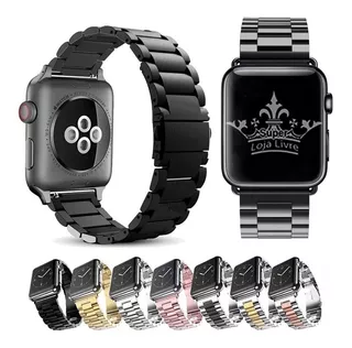 Pulseira Para Apple Watch 38mm 42mm 40mm 44mm Aço Inox 3 4 5