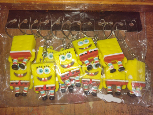 Paquete Con 12 Llaveros Kawaii De Bob Esponja Sellados (Usado)
