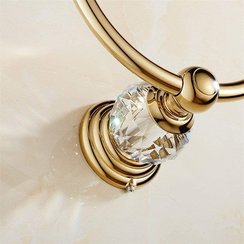 Anillo De Toalla De Cristal Dorado Baño Titular Toalla Mano