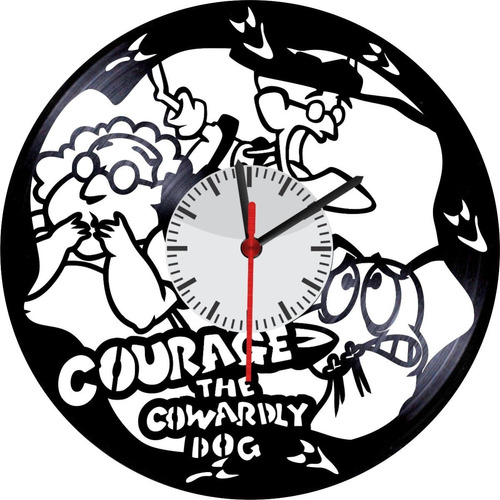 Reloj En Vinilo Lp Coraje / Vinyl Clock Courage Cowardly Dog