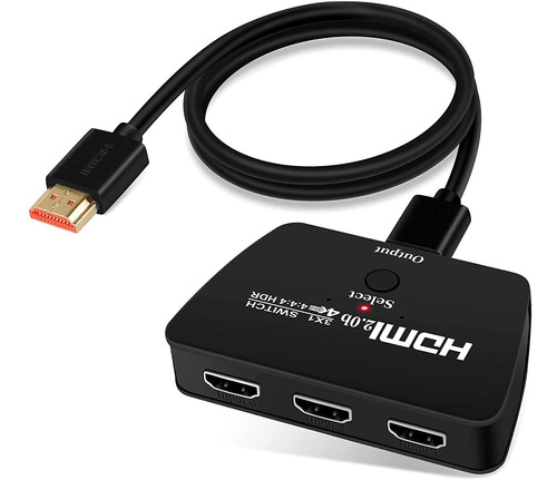 Conmutador Hdmi 4k @ 60hz, Conmutador Hdmi Newcare 3 En 1...