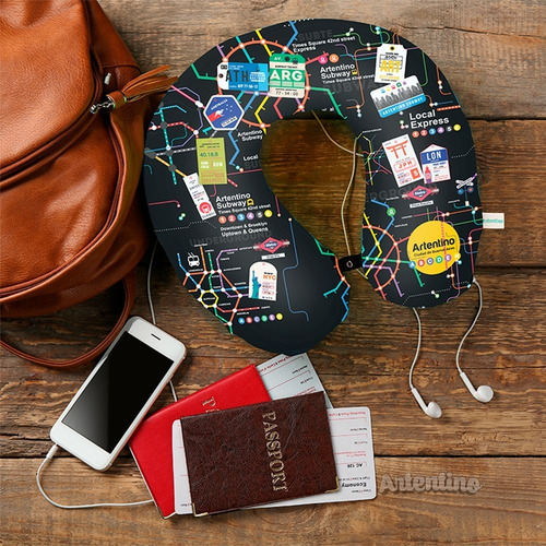 Imagen 5 de 9 de Almohada Cuello Viaje Relax Regalo Hombre Mujer Niños Avión