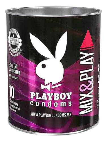 Condones De Látex Playboy Mix & Play Lata Con 10 Condones