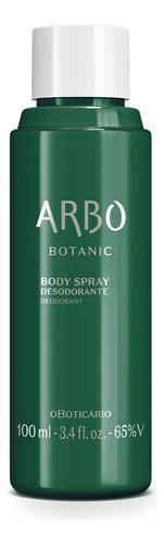 Body Spray Desodorante Arbo Botanic Masculino 100ml Fragrância Arbo