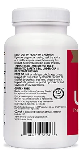Suplemento Qunol Mega Ubiquinol Coq10 100 Mg 100 Cápsulas Bl
